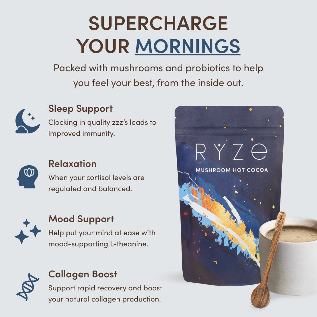 RYZE Nighttime Mushroom Cocoa Starter Bag - Travel Ready