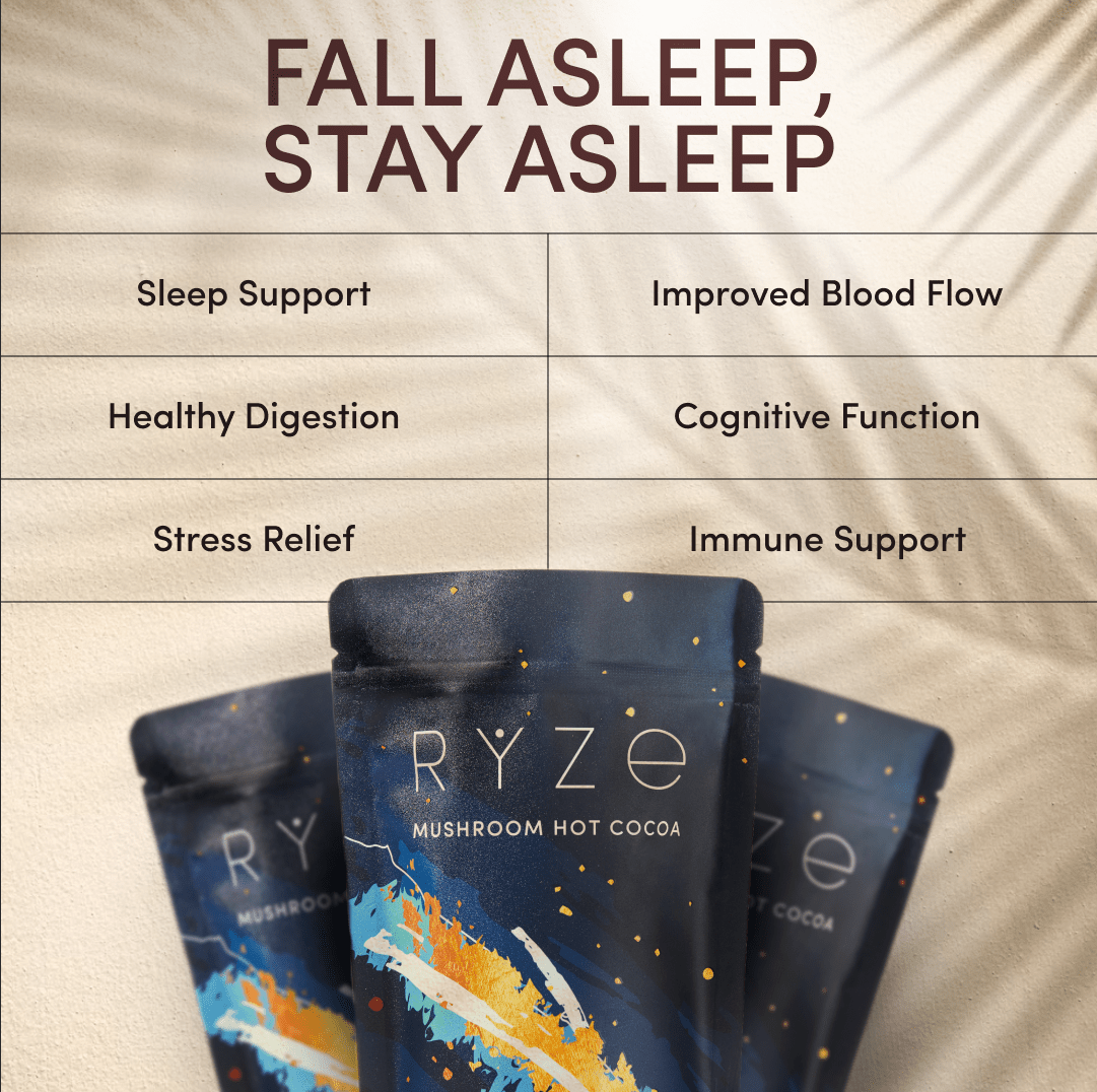 RYZE Hot Cocoa - with 6 Sleep Superfoods to Help Fall Asleep and Stay Asleep - Simple Use