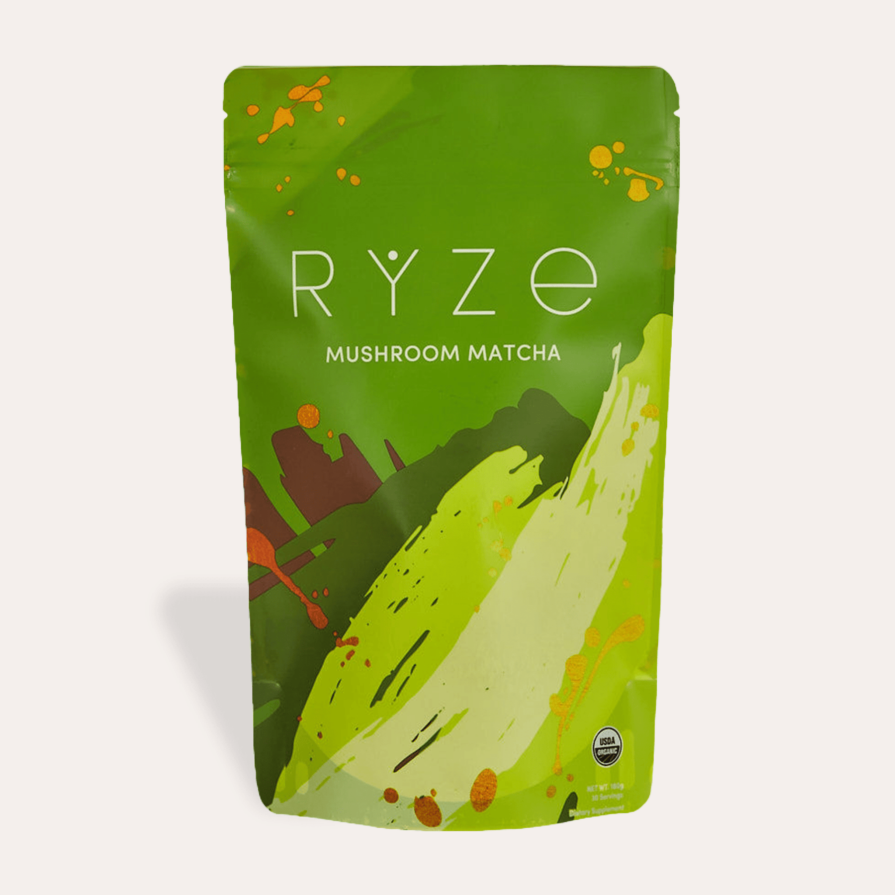 RYZE Matcha - with 6 Organic Adaptogenic Mushrooms Grown In USA and Ceremonial-Grade Japanese Matcha - Travel Edit